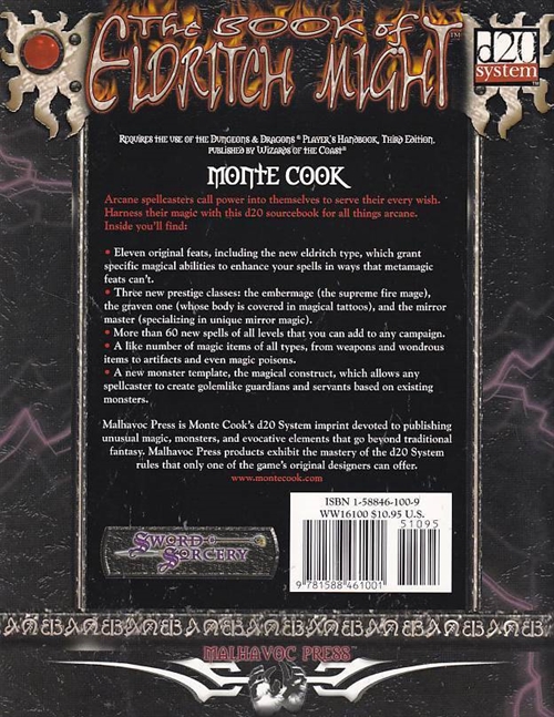 D&D 3.0 - Sword & Sorcery - The Book of Eldritch Might (Genbrug)